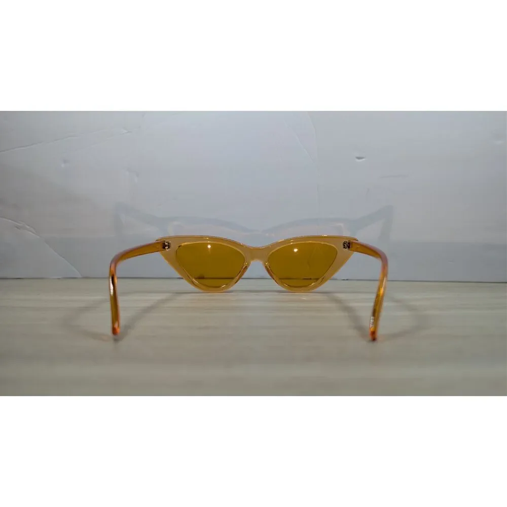 Orange Cat Eye Sunglasses Retro Narrow Frame Tinted Lenses Fashion Y2K